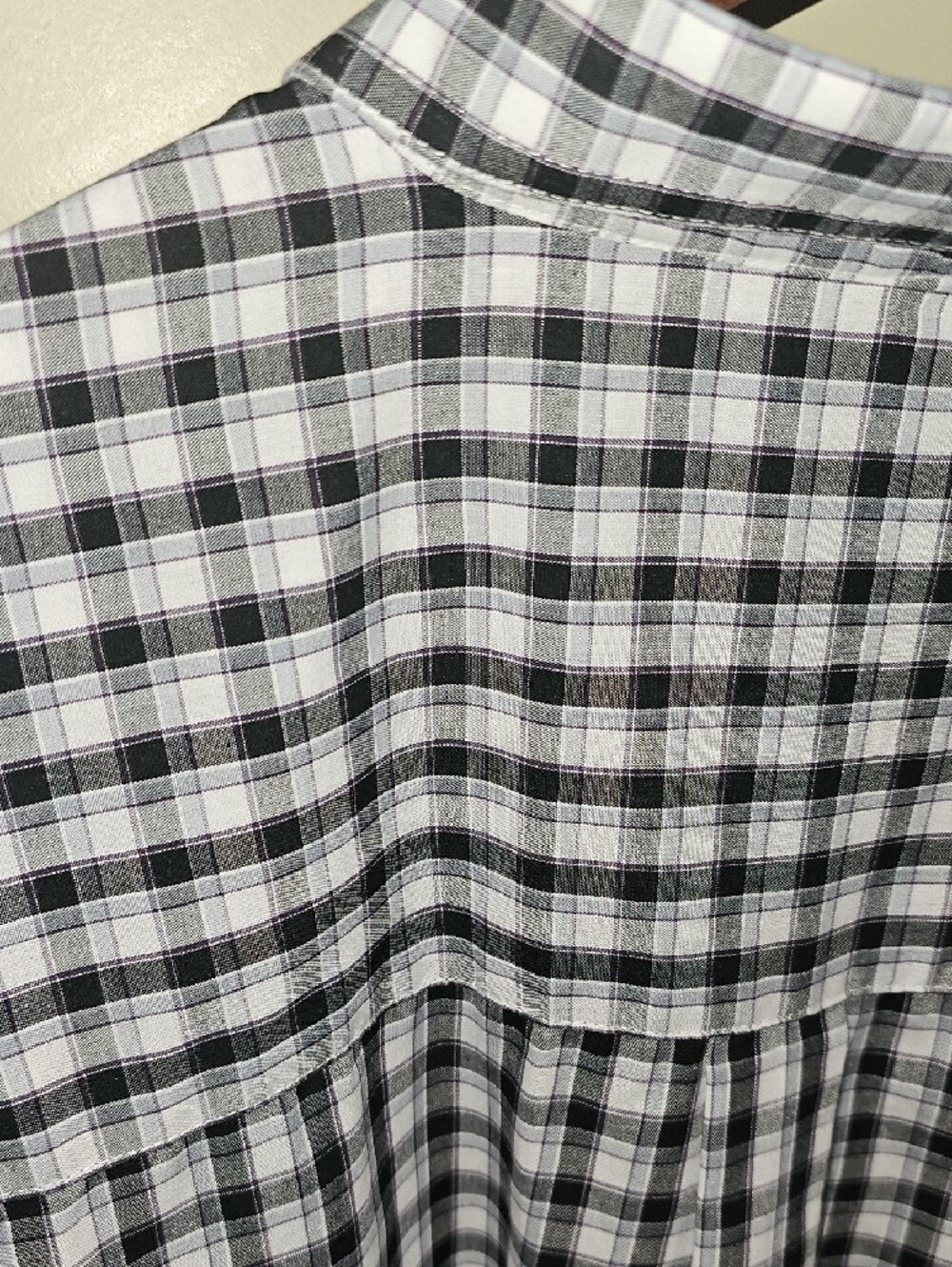 Wrangler Black, White & Purple Plaid Button-Down Shirt Size 4XL - Picture 5 of 6